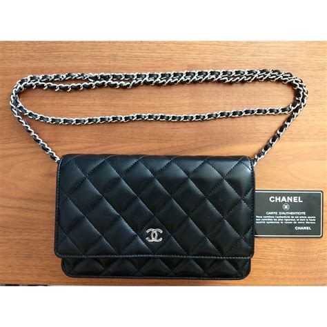 chanel wallet on chain noir